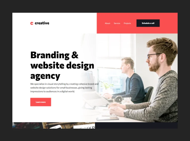 Screenshot of Creative Agency Project